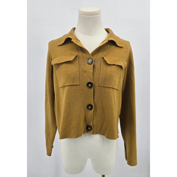 Shy Velvet Cinnamon Knit Semi Cropped Jacket - Picture 1 of 6